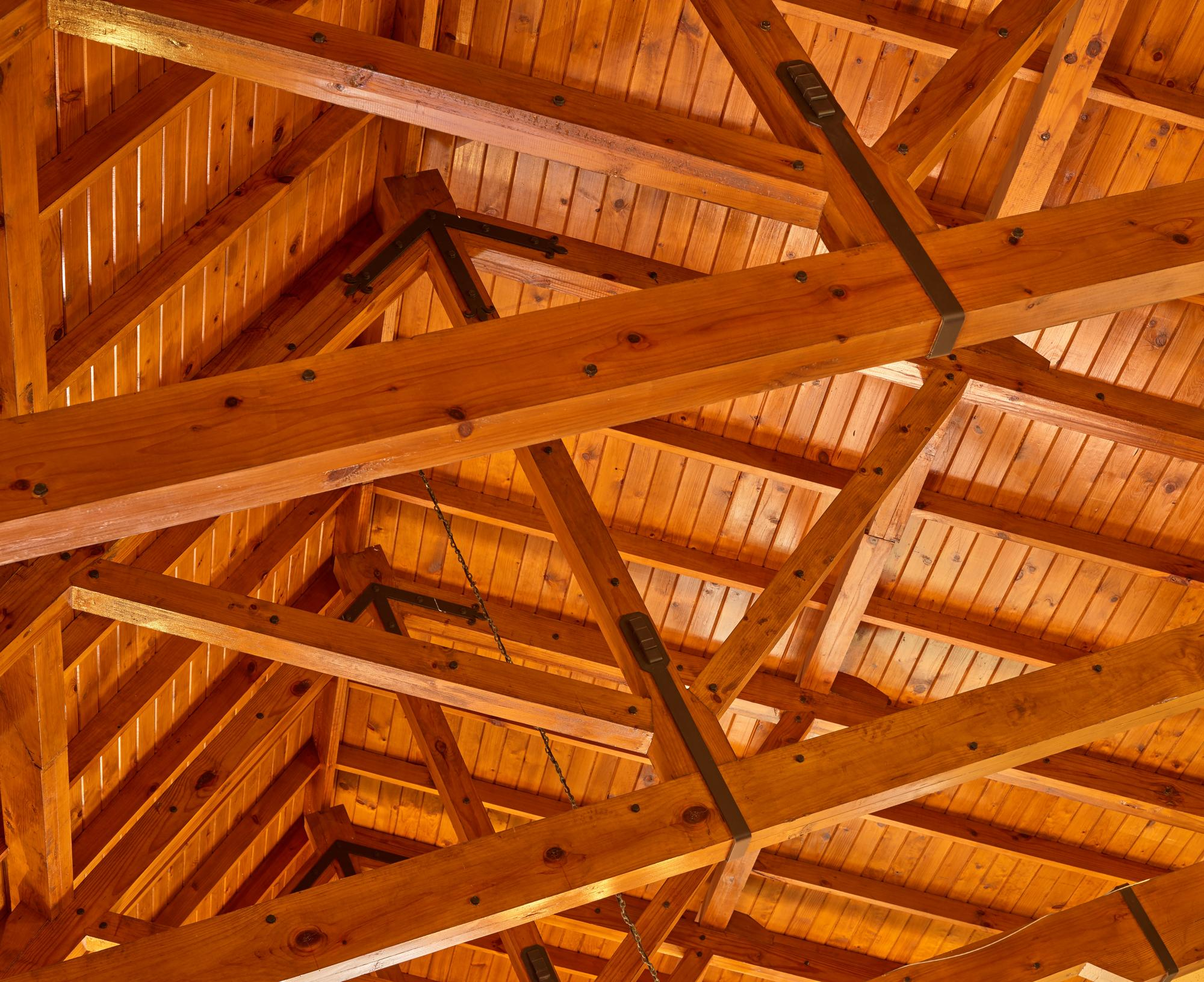interior of roof scaffolding